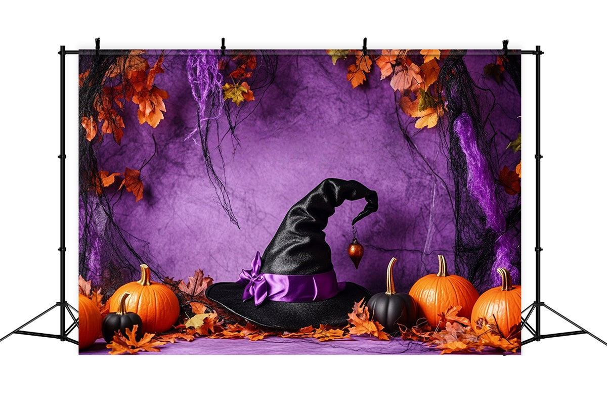 Halloween Photo Backdrop Black Magic Golden Leaves Backdrop BRP57-99