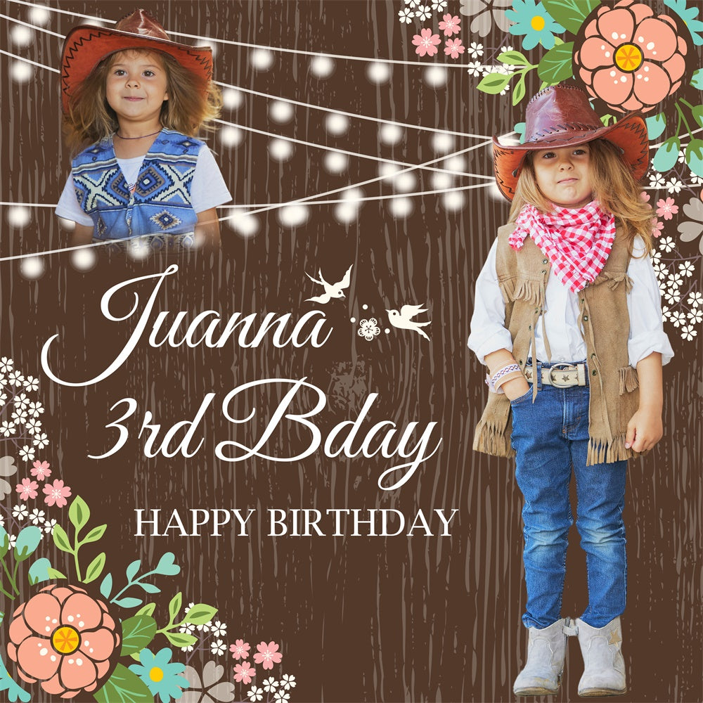 Custom Birthday Backdrops Rustic Rodeo Birthday Backdrop BRP6-100