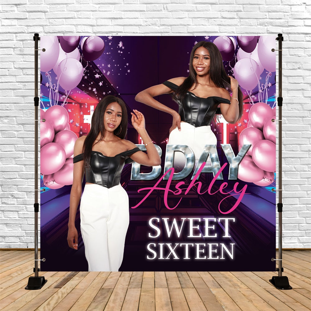 Personalized Birthday Backdrop City Glam Sweet 16 Backdrop BRP6-101