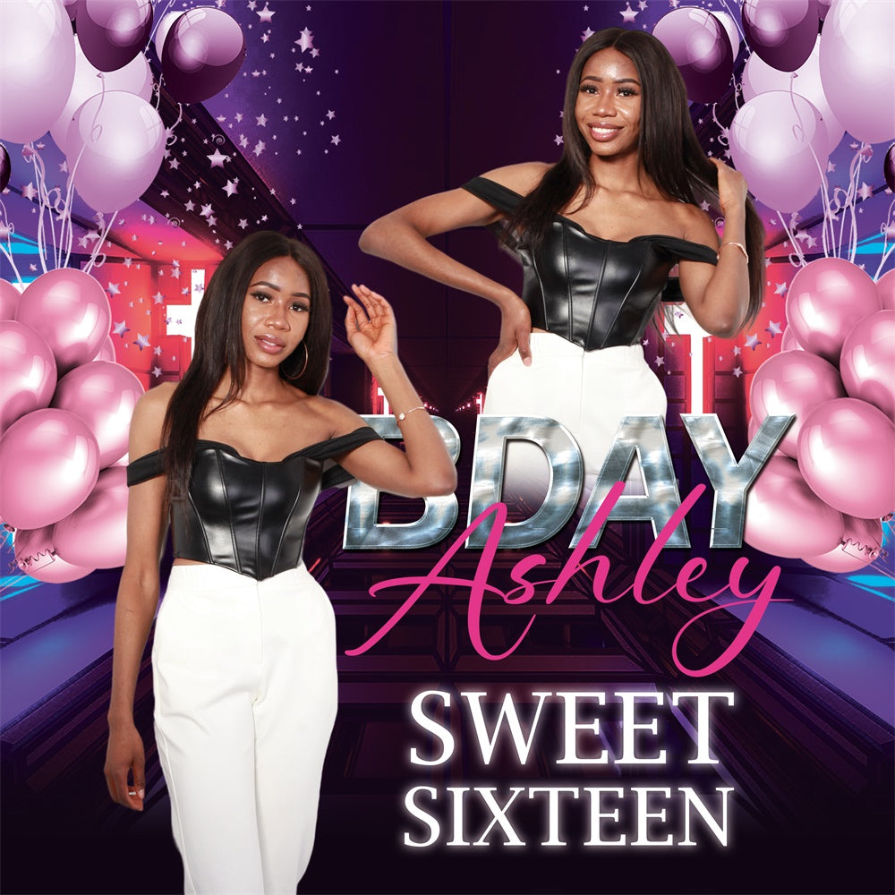 Personalized Birthday Backdrop City Glam Sweet 16 Backdrop BRP6-101
