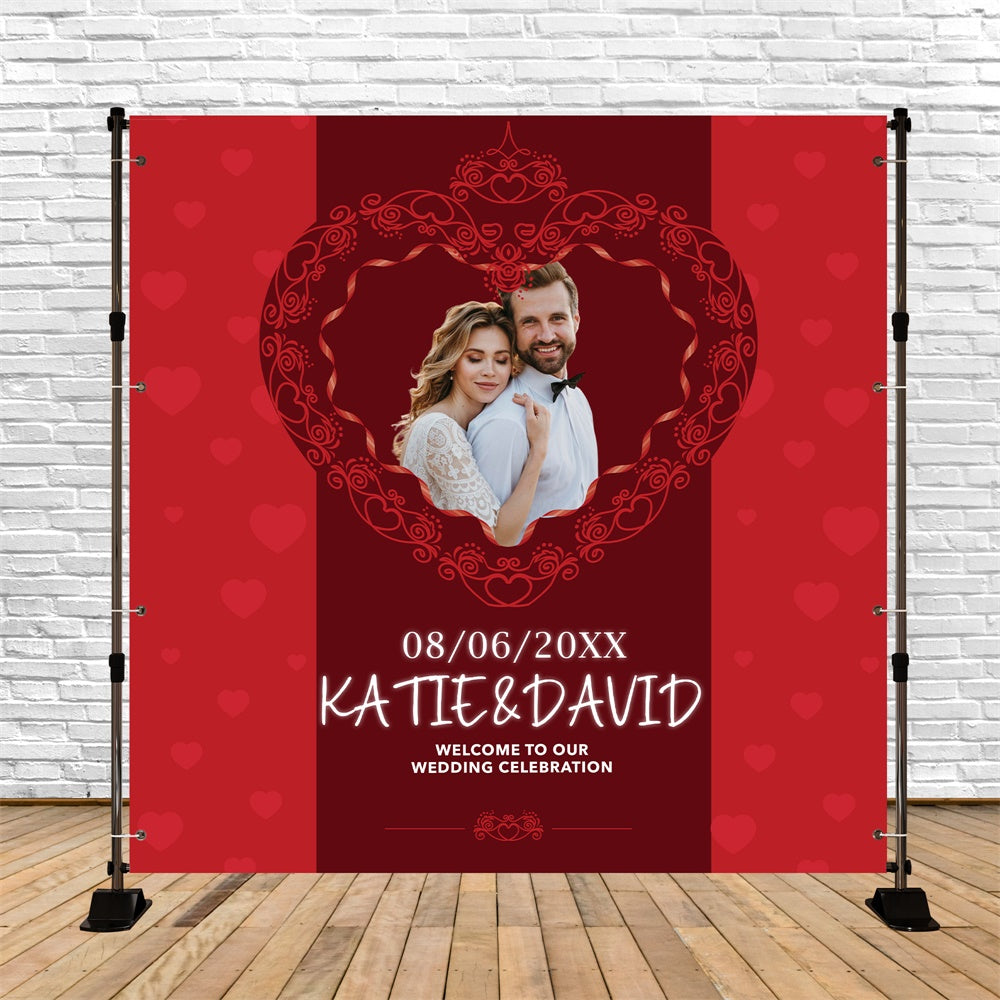 Elegant Wedding Backdrop Enchanted Heart Romantic Custom Backdrop BRP6-104
