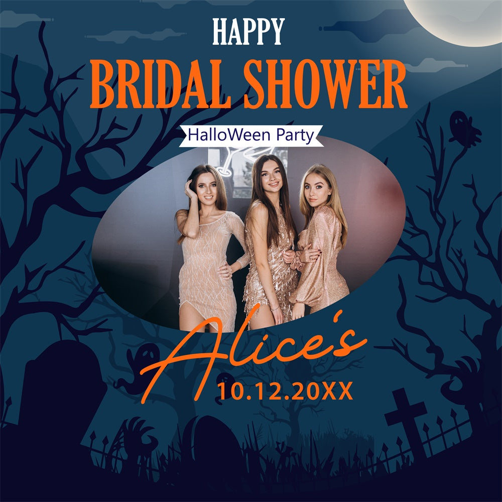 Halloween Wedding Backdrop Spooky Night Custom Halloween Backdrop BRP6-105