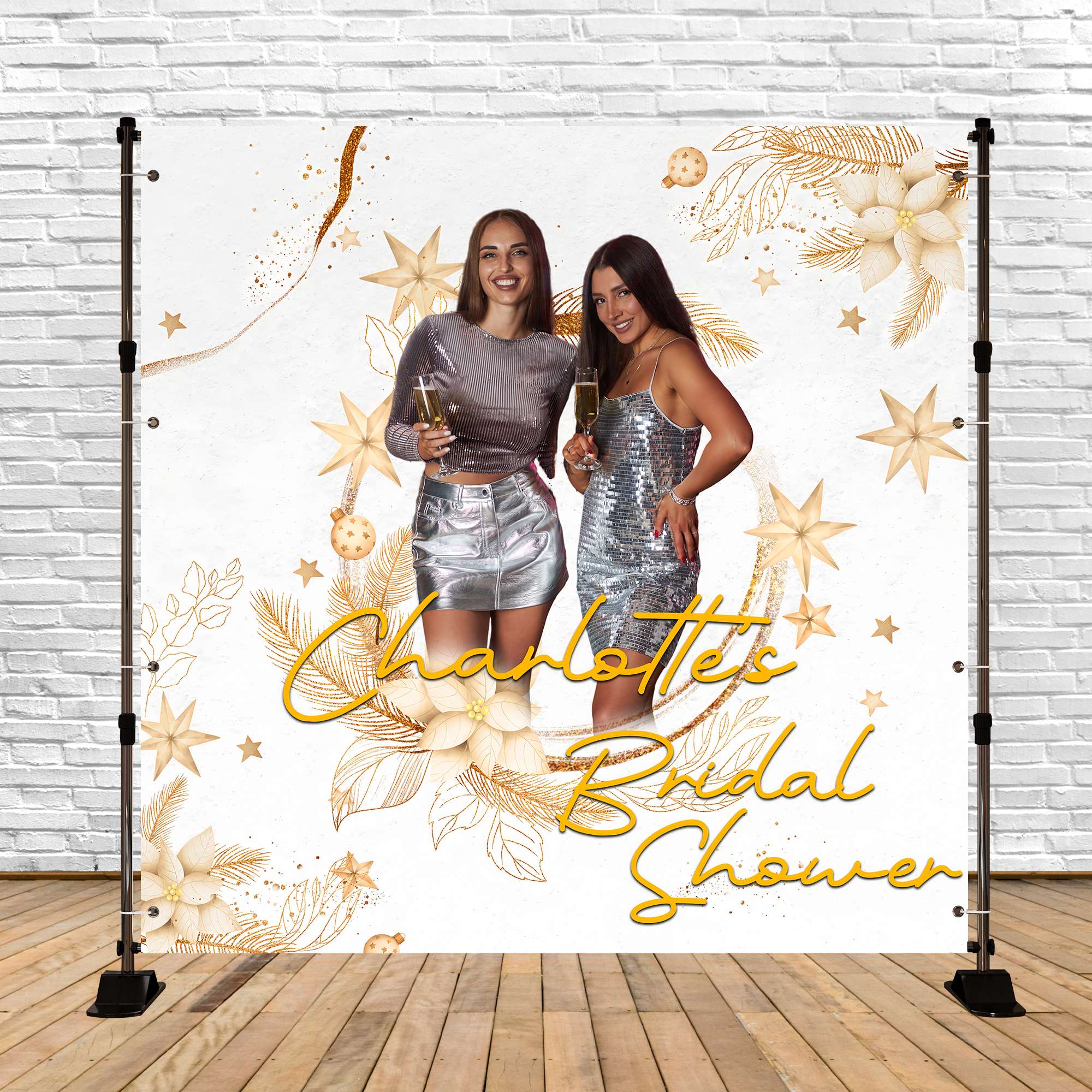 Bridal Shower Photo Backdrop Shiny Bright Chic Customized Backdrop BRP6-111