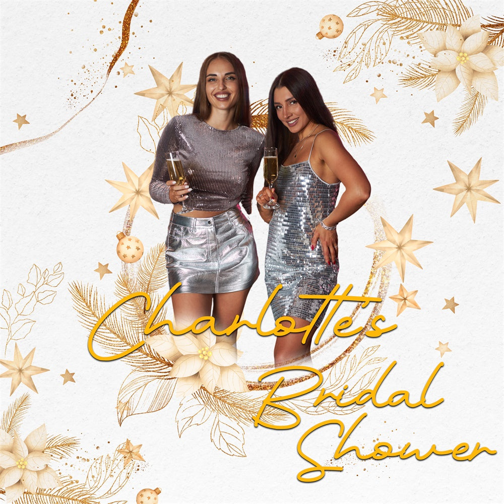 Bridal Shower Photo Backdrop Shiny Bright Chic Customized Backdrop BRP6-111