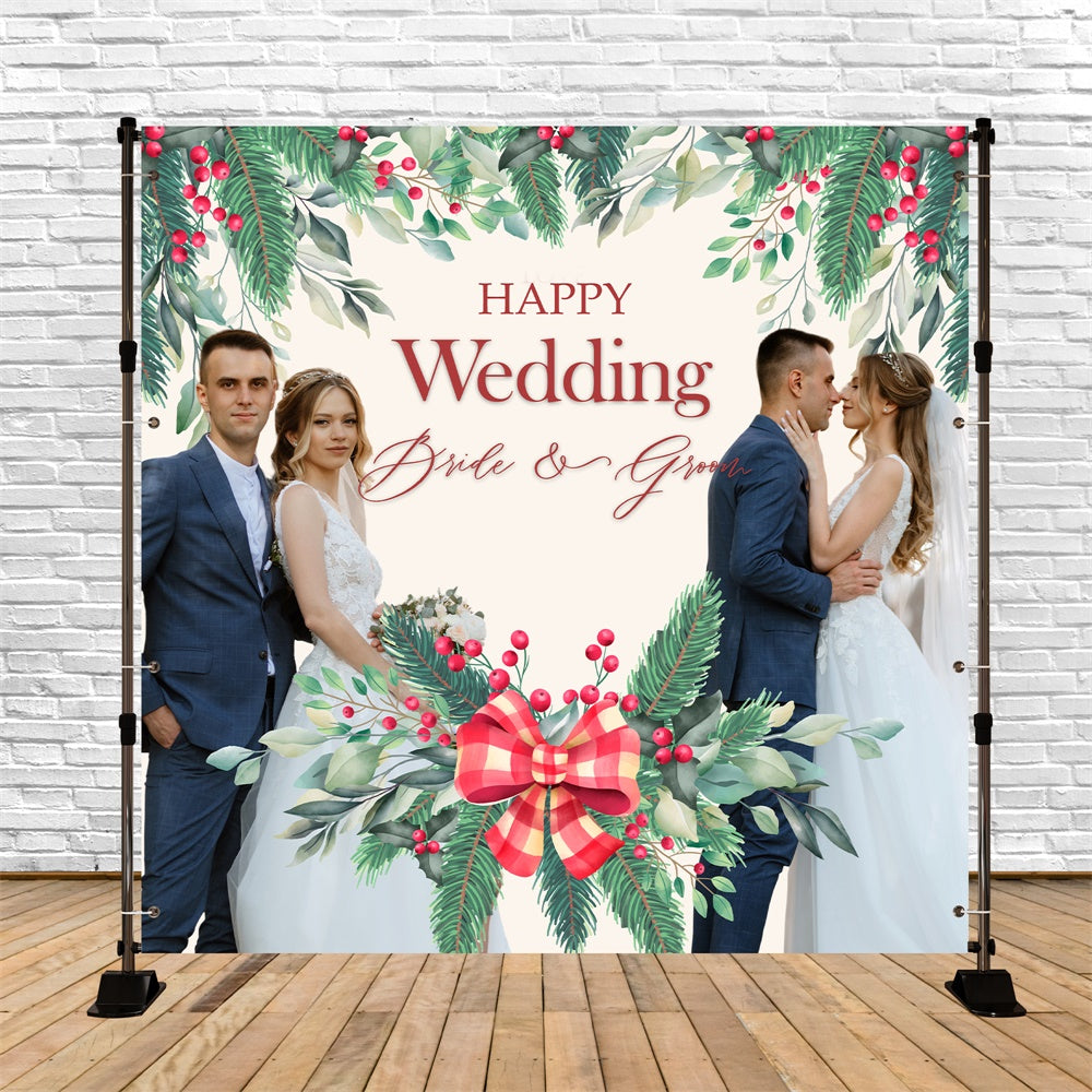 Christmas Wedding Backdrop Holiday Romance Wedding Custom Backdrop BRP6-113