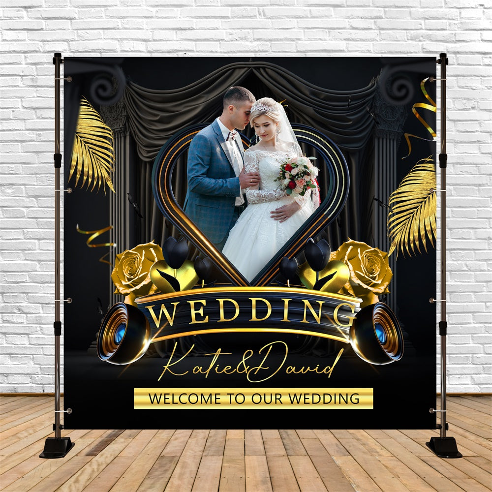 Wedding Photo Backdrop Twinkling Lights Bliss Customized Backdrop BRP6-118