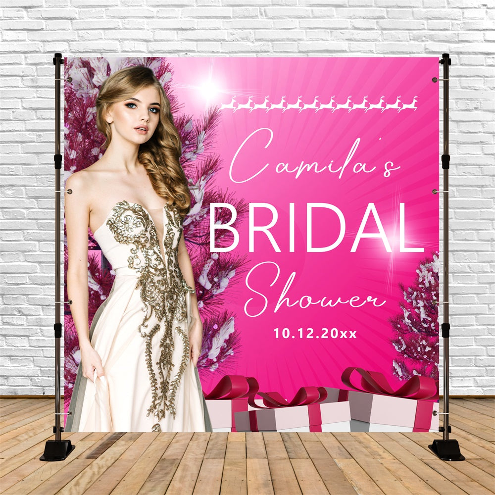 Christmas Wedding Backdrop Holiday Glam Bridal Shower Custom Backdrop BRP6-128