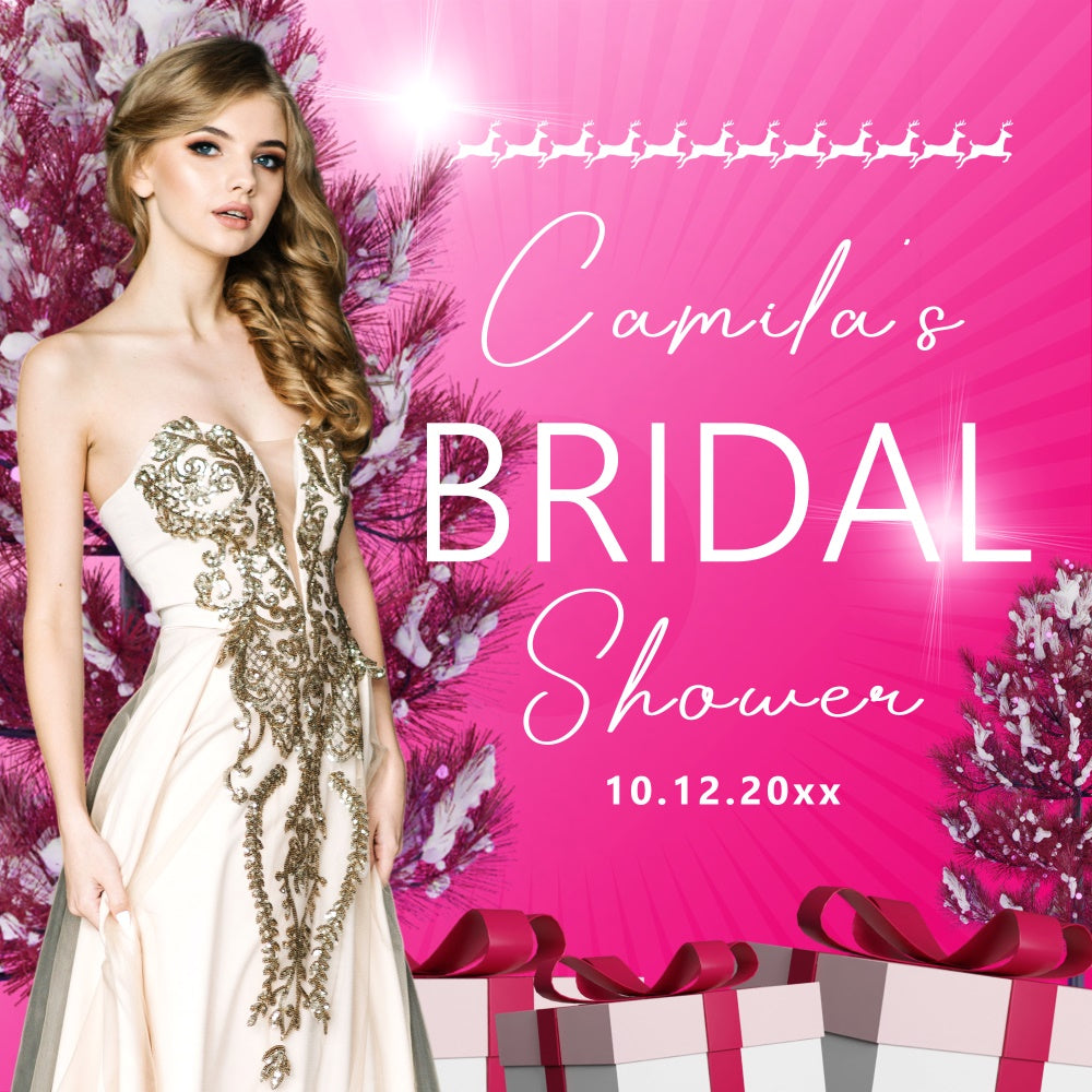 Christmas Wedding Backdrop Holiday Glam Bridal Shower Custom Backdrop BRP6-128