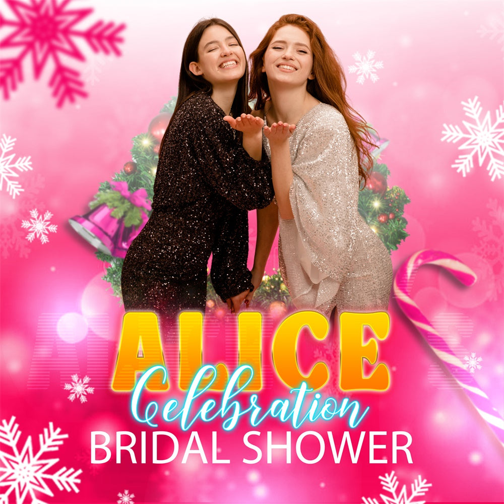 Bridal Shower Backdrops Sparkling Christmas Fun Custom Backdrop BRP6-129