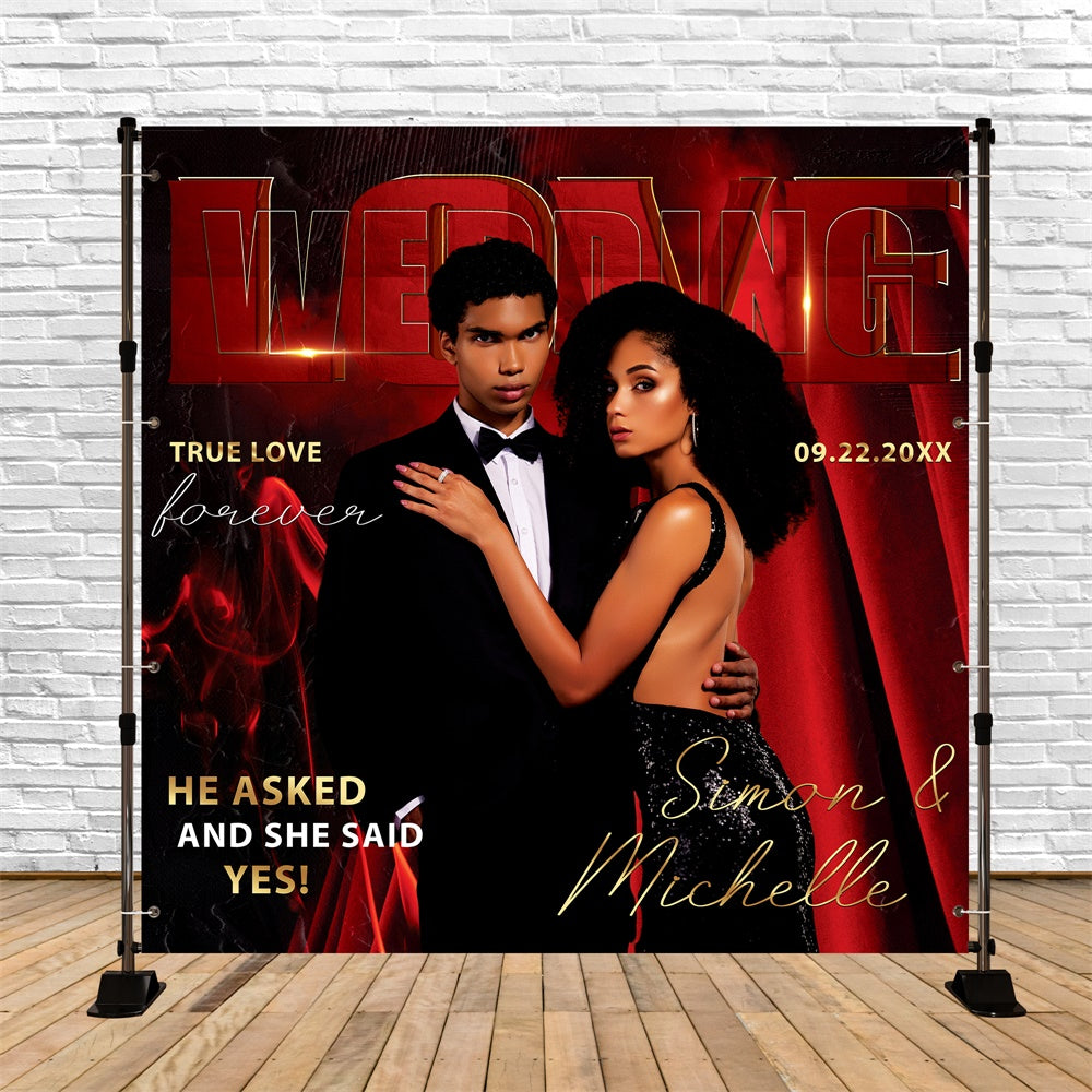 Wedding Backdrops Romantic Red Celebration Customized Backdrop BRP6-130