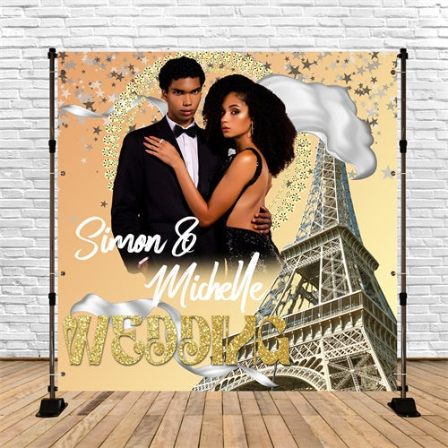 Wedding Backdrop Ideas Eiffel Tower Romance Customized Backdrop BRP6-137