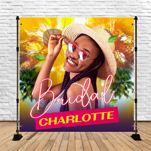 Bridal Shower Backdrops Sunshine Palm Custom Summer Backdrop BRP6-147