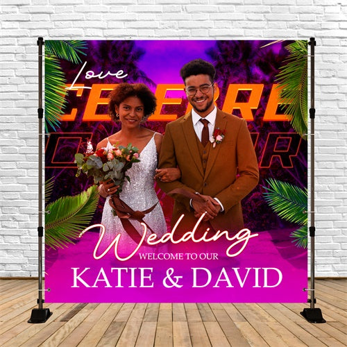 Wedding Backdrops Sunset Radiance Tropical Customized Backdrop BRP6-148