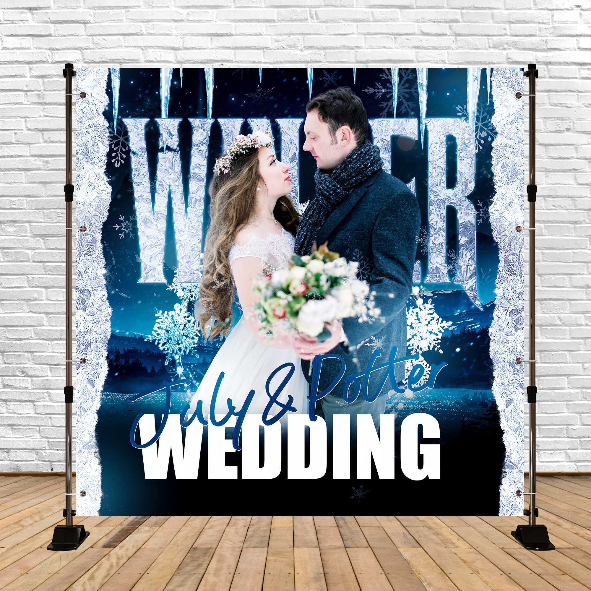 Backdrop For Wedding Winter Frost Wedding Customized Backdrop BRP6-150