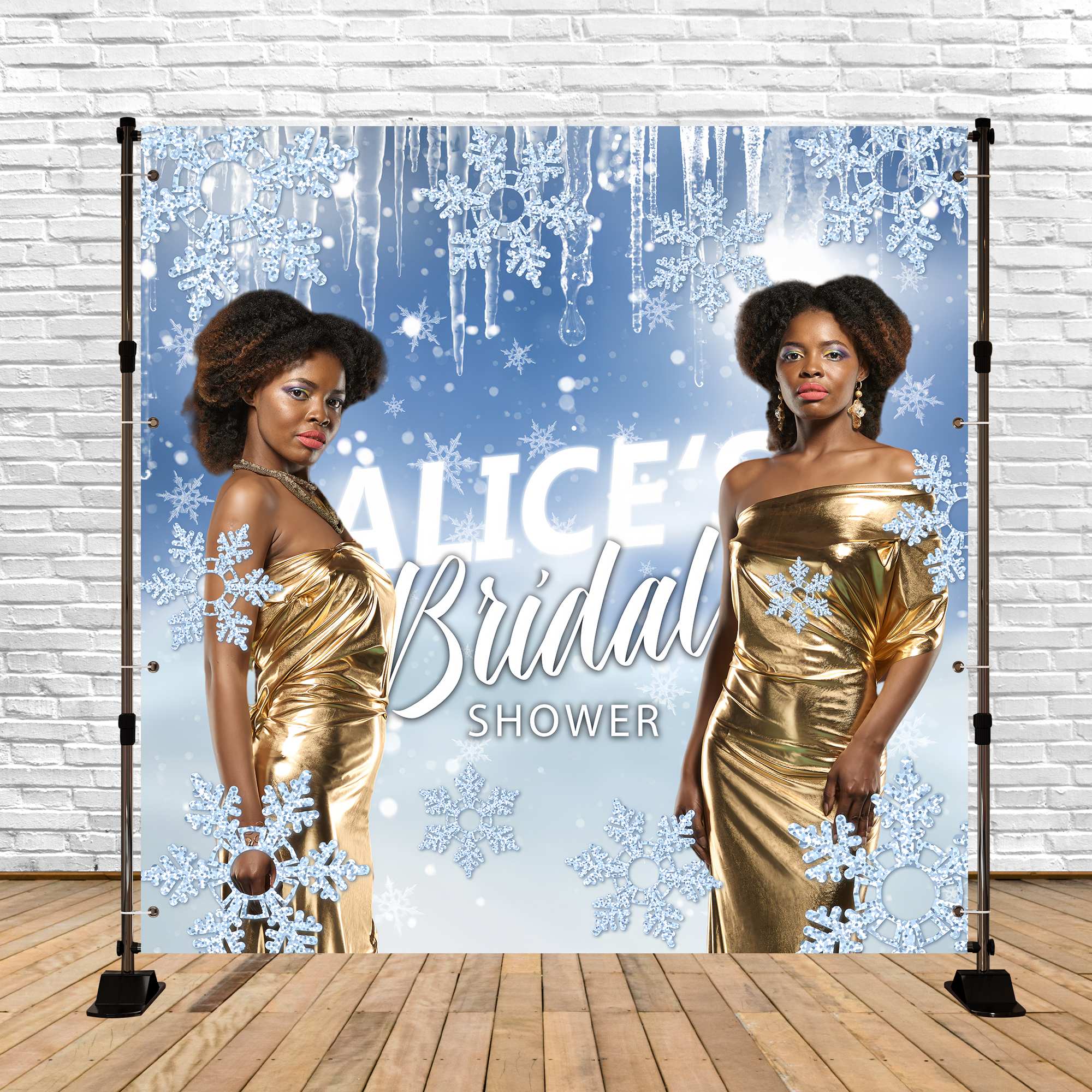 Bridal Shower Photo Backdrop Snow Queen Personalized Backdrop BRP6-152