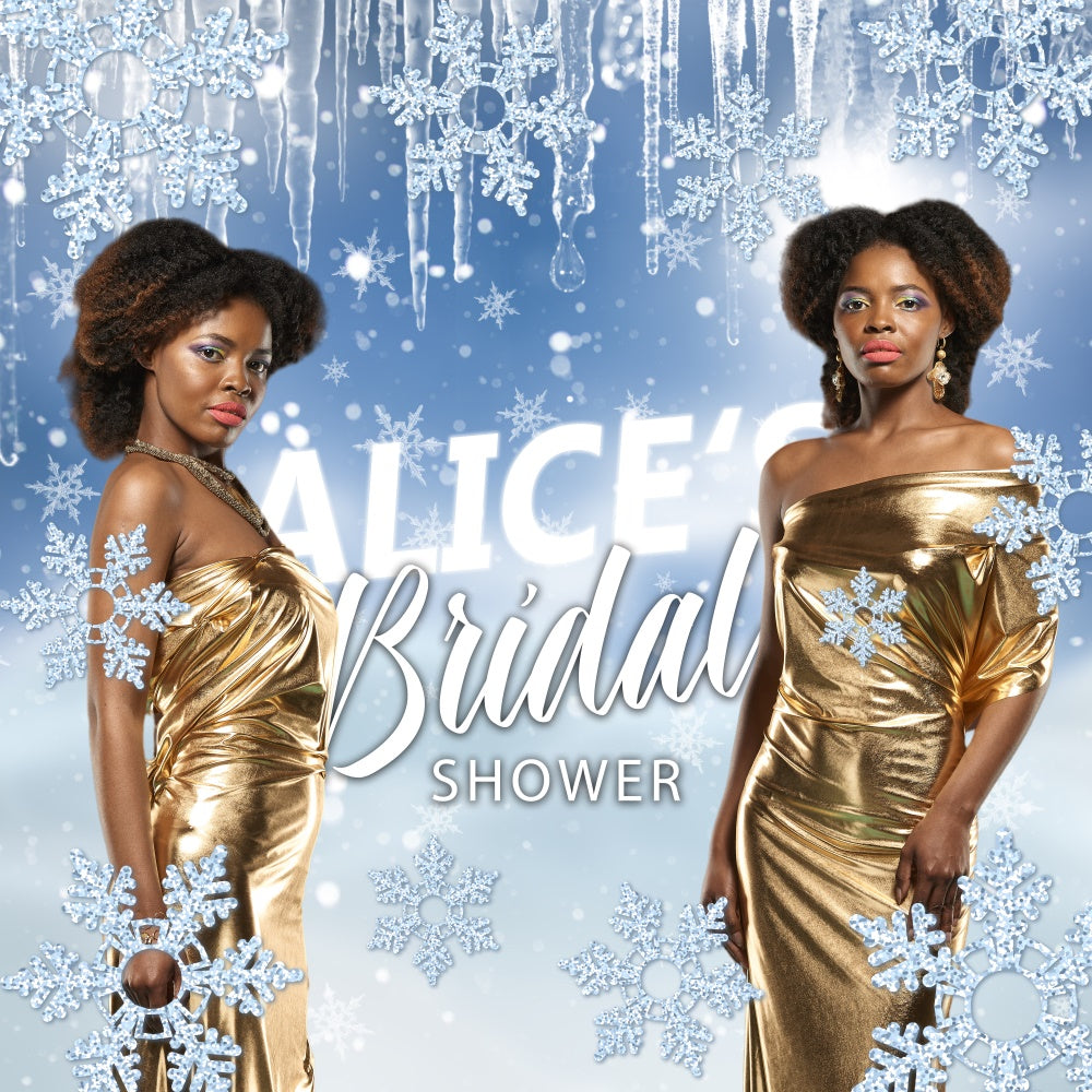 Bridal Shower Photo Backdrop Snow Queen Personalized Backdrop BRP6-152