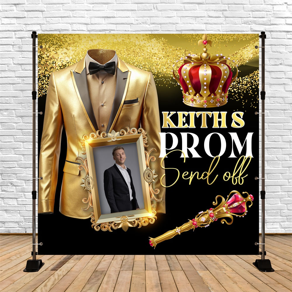 Prom Backdrop Ideas Gold Elegance Personalized Party Graduation Backdrop BRP6-155