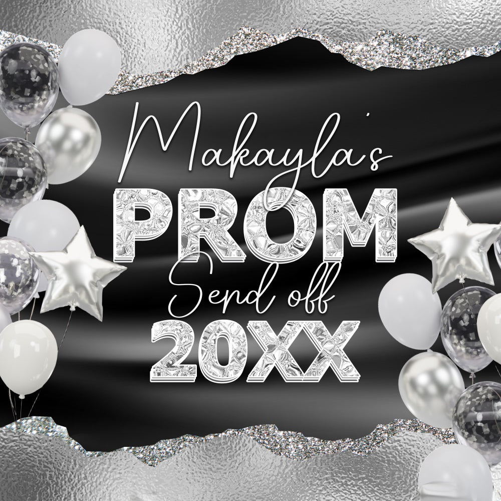 Prom Photo Backdrop Black Sparkle Customized Party Graduation Backdrop BRP6-157