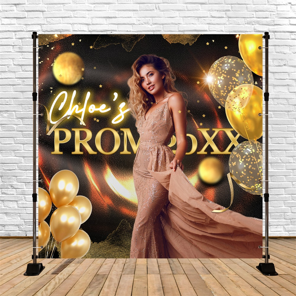 Prom Backdrop Midnight Luxe Light Personalized Party Graduation Backdrop BRP6-158