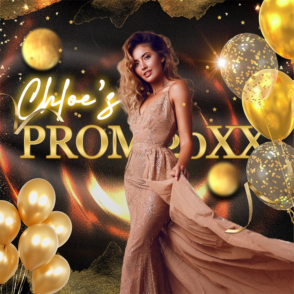 Prom Backdrop Midnight Luxe Light Personalized Party Graduation Backdrop BRP6-158