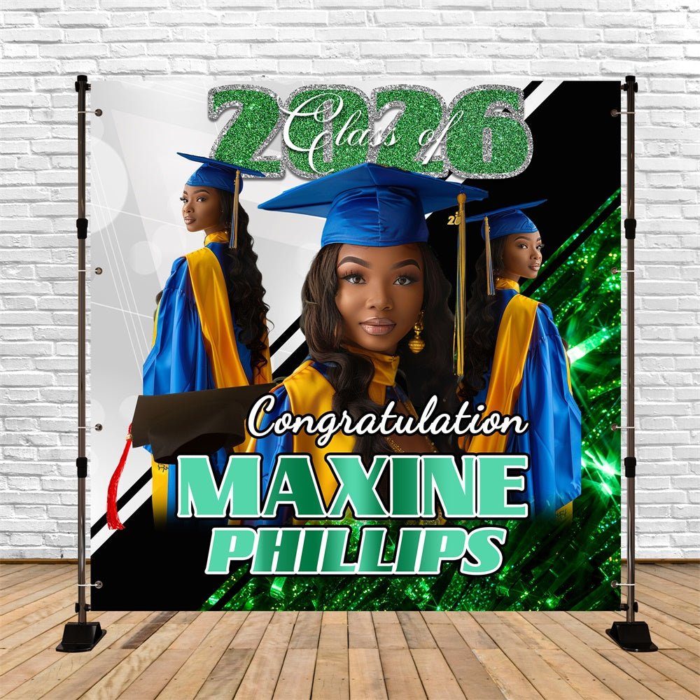 Graduation Backdrop Ideas Green Flash Customized Party Graduation Backdrop BRP6-165