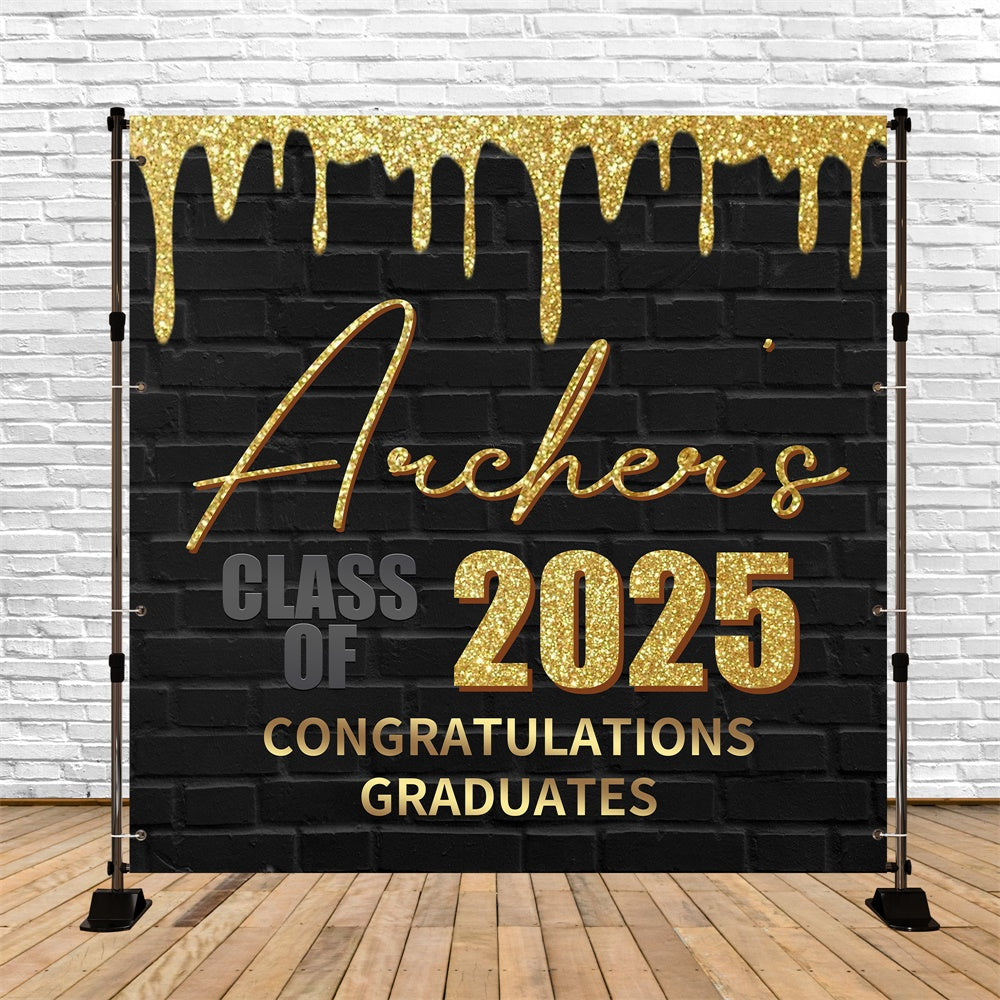 Custom Graduation Backdrops Classy Glitter Party Graduation Backdrop B