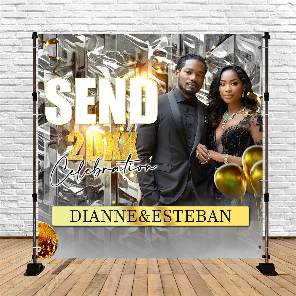 Graduation Backdrop Mirror Shine Custom Party Graduation Backdrop BRP6-172