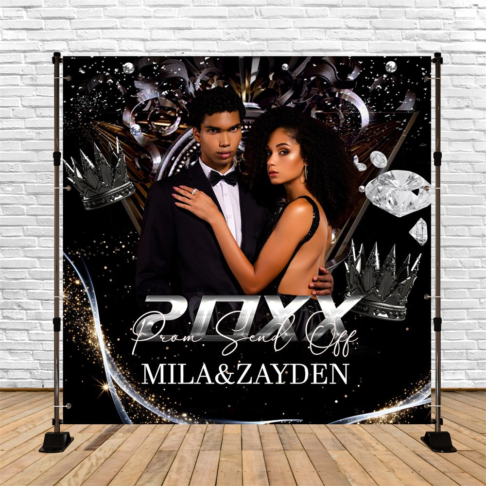 Prom Backdrop Ideas Crowned Sparkle Customized Party Graduation Backdrop BRP6-173