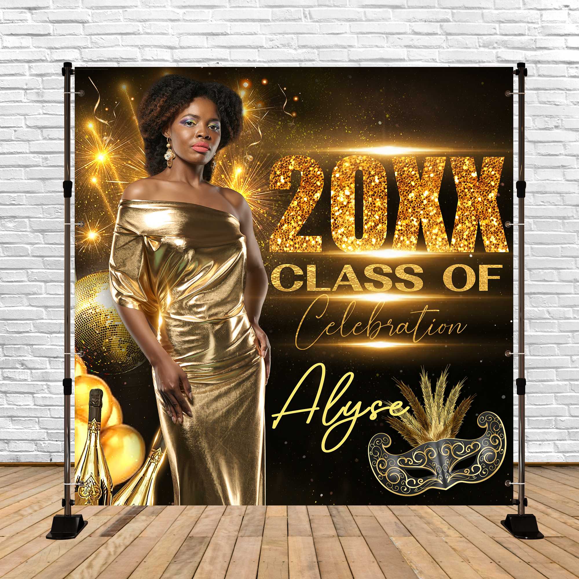Graduation Backdrop Ideas Shimmer Glam Custom Party Graduation Backdrop BRP6-177