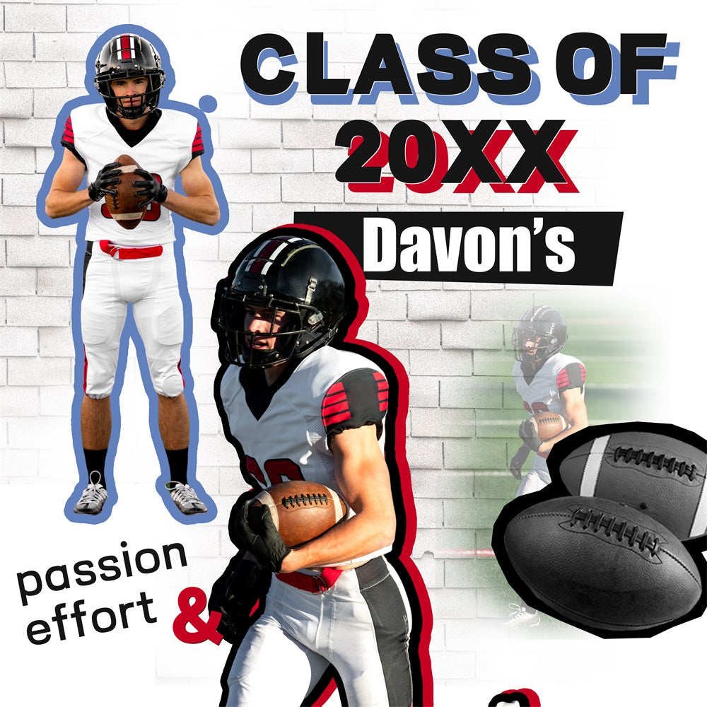 Graduation Photo Backdrop Game Day Personalized Party Graduation Backdrop BRP6-187