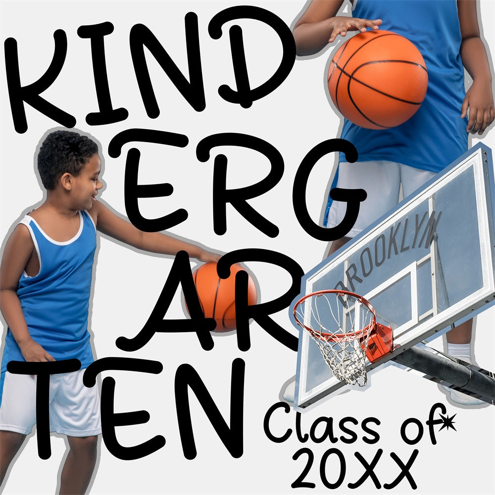 Preschool Graduation Backdrop Basketball Star Custom Party Graduation Backdrop BRP6-188