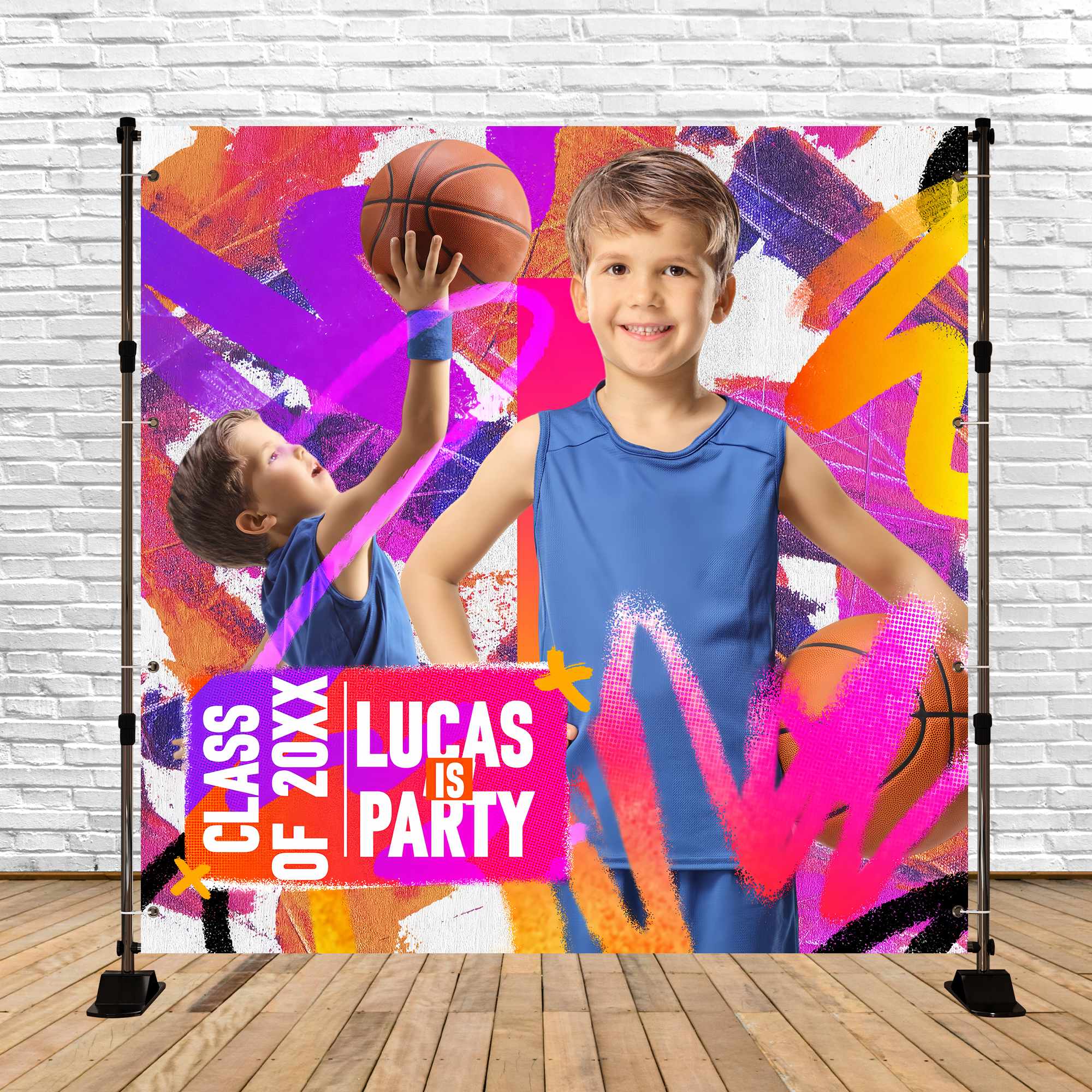 Preschool Graduation Backdrop Pop Sports Customized Party Graduation Backdrop BRP6-189
