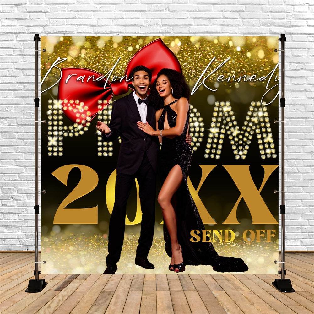 Prom Backdrops Elegant Gold Night Personalized Party Graduation Backdrop BRP6-193