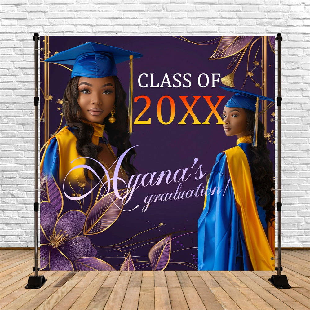 Graduated Backdrop Floral Fantasy Custom Party Graduation Backdrop BRP6-202