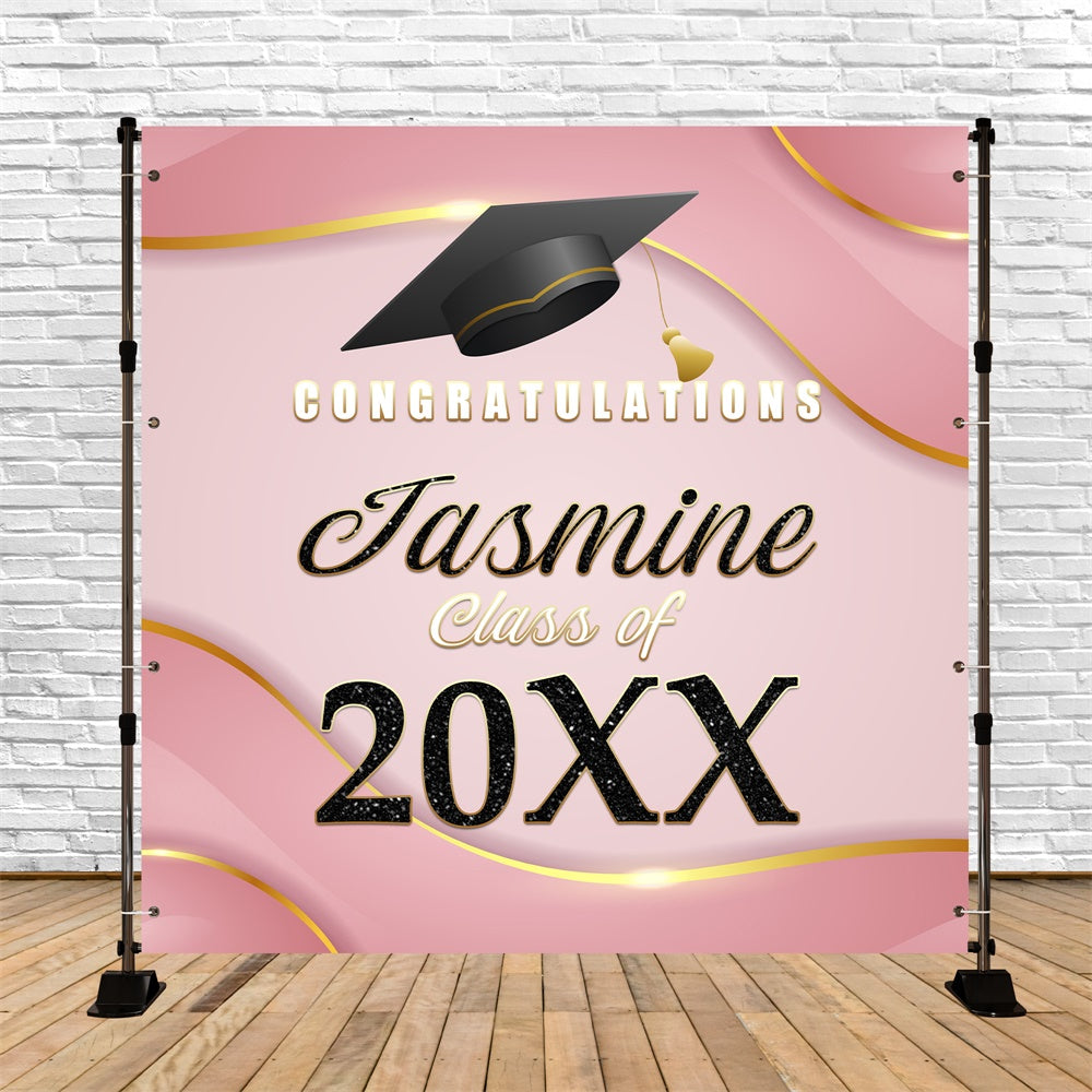 Backdrop Graduation Soft Sparkle Personalized Party Graduation Backdrop BRP6-203