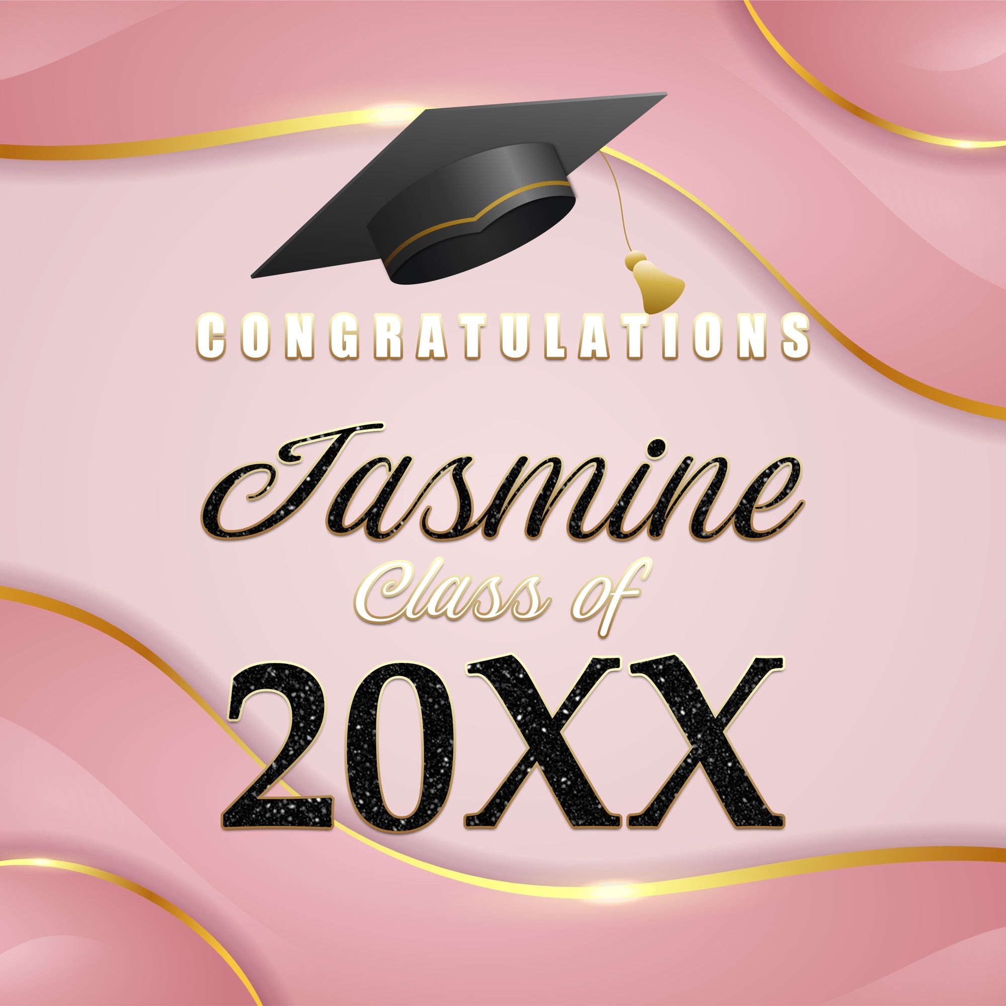 Backdrop Graduation Soft Sparkle Personalized Party Graduation Backdrop BRP6-203