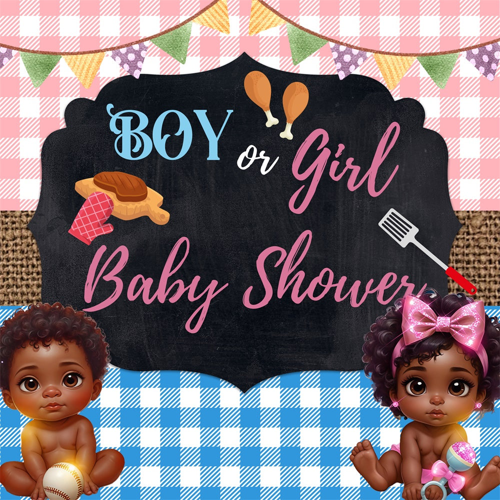 Baby Shower Photo Backdrop Cookout Fun Bash Customized Backdrop BRP6-209