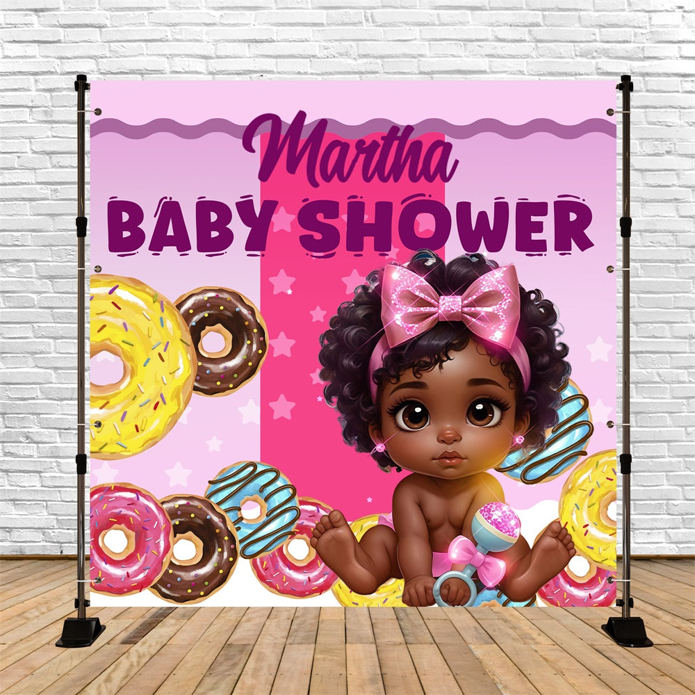 Backdrop For Baby Shower Vanilla Donut Party Custom Backdrop BRP6-210