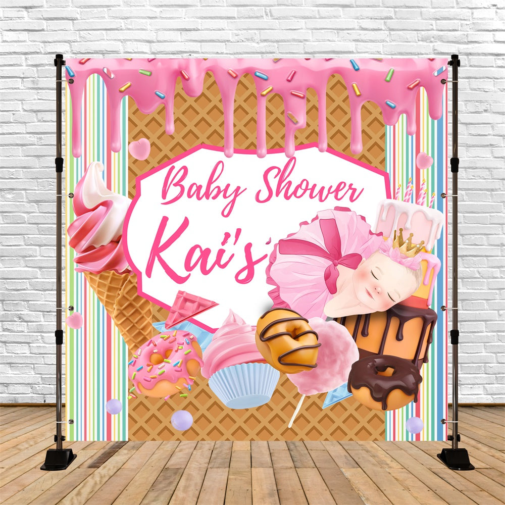 Backdrops For Baby Shower Sweet Treats Customized Backdrop BRP6-214