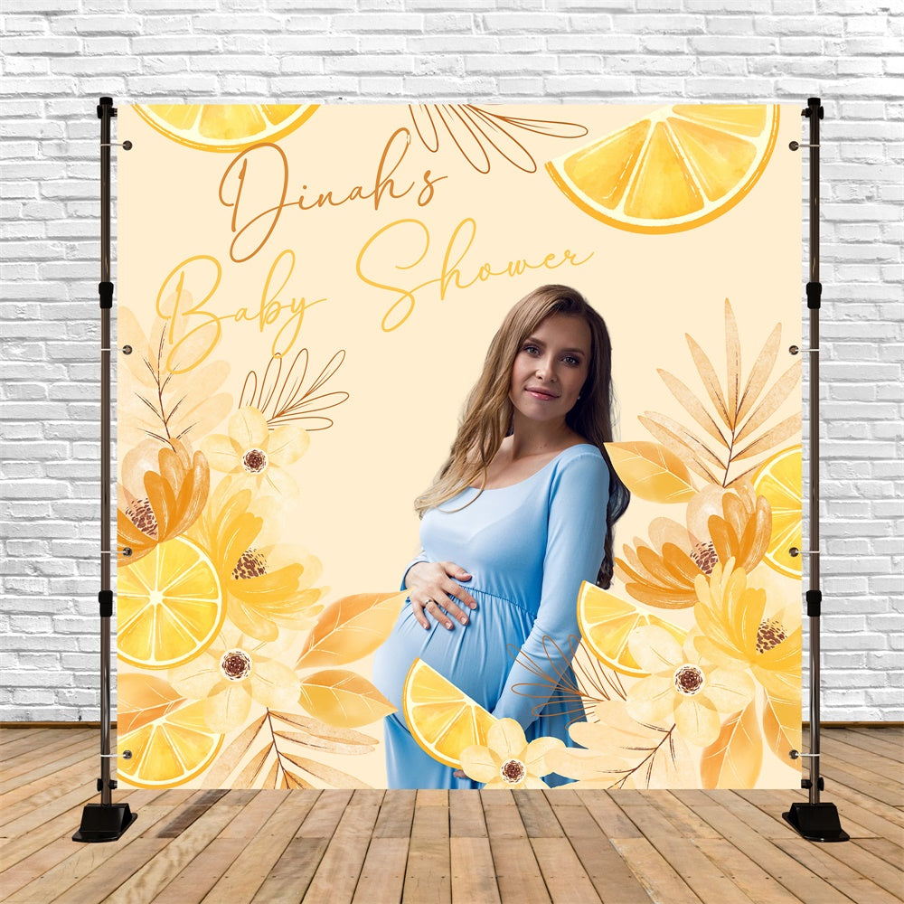 Backdrops For Baby Shower Lemon Garden Personalized Backdrop BRP6-225