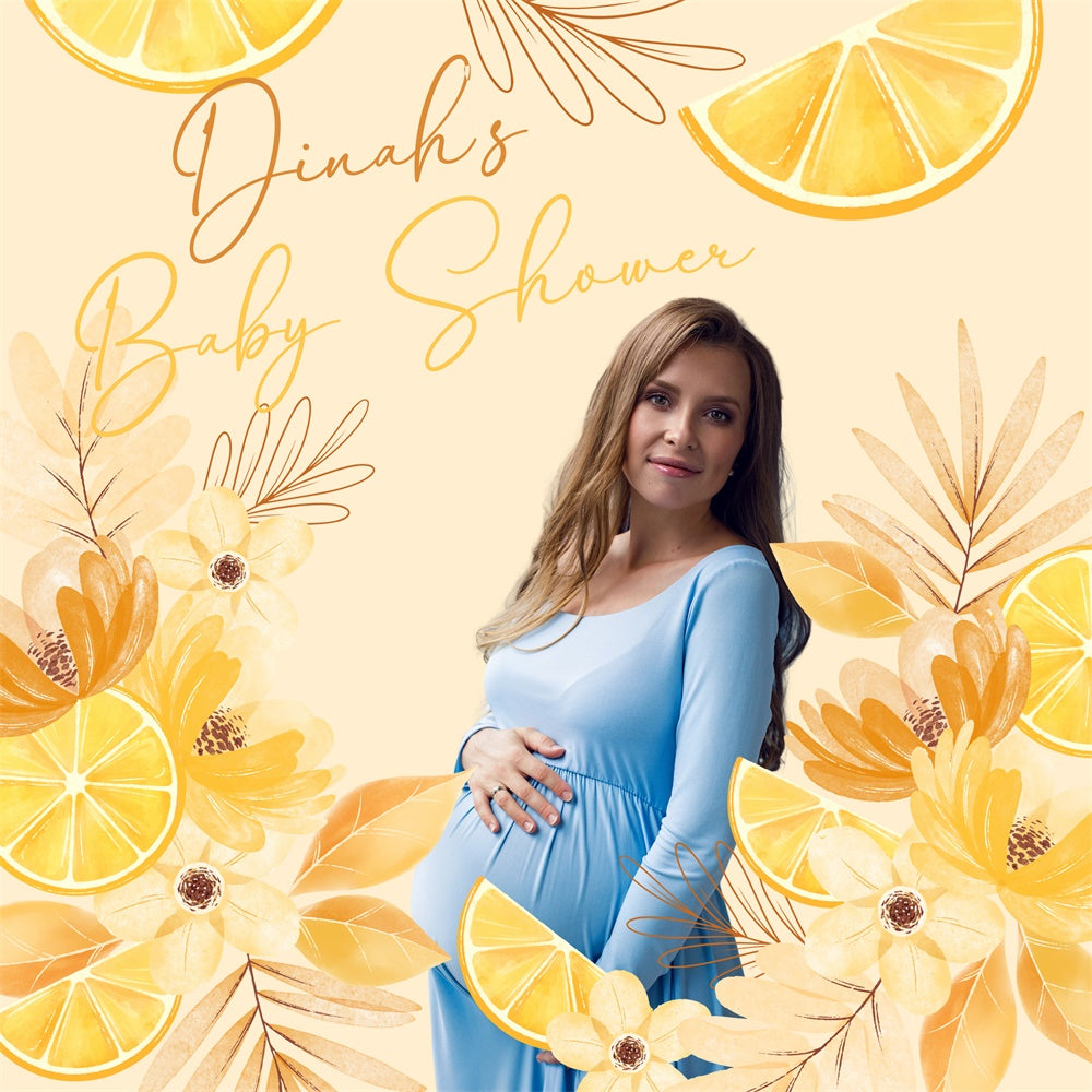 Backdrops For Baby Shower Lemon Garden Personalized Backdrop BRP6-225