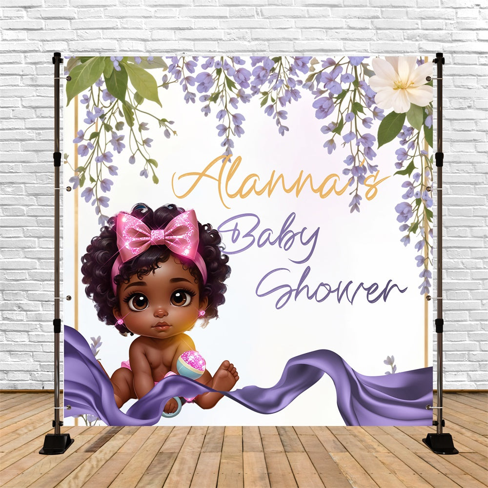 Backdrops For Baby Shower Lavender Bloom Personalized Backdrop BRP6-231
