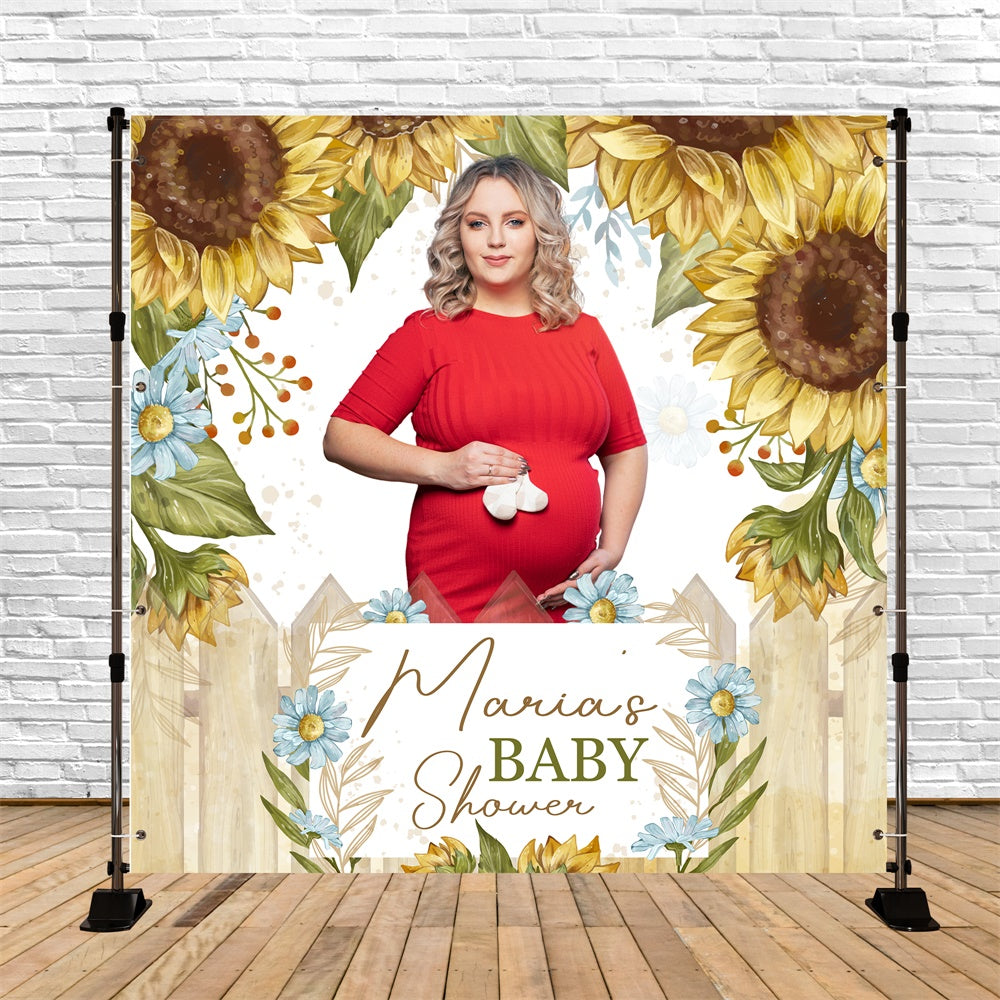 Baby Shower Backdrop Ideas Rustic Sunflower Custom Backdrop BRP6-233