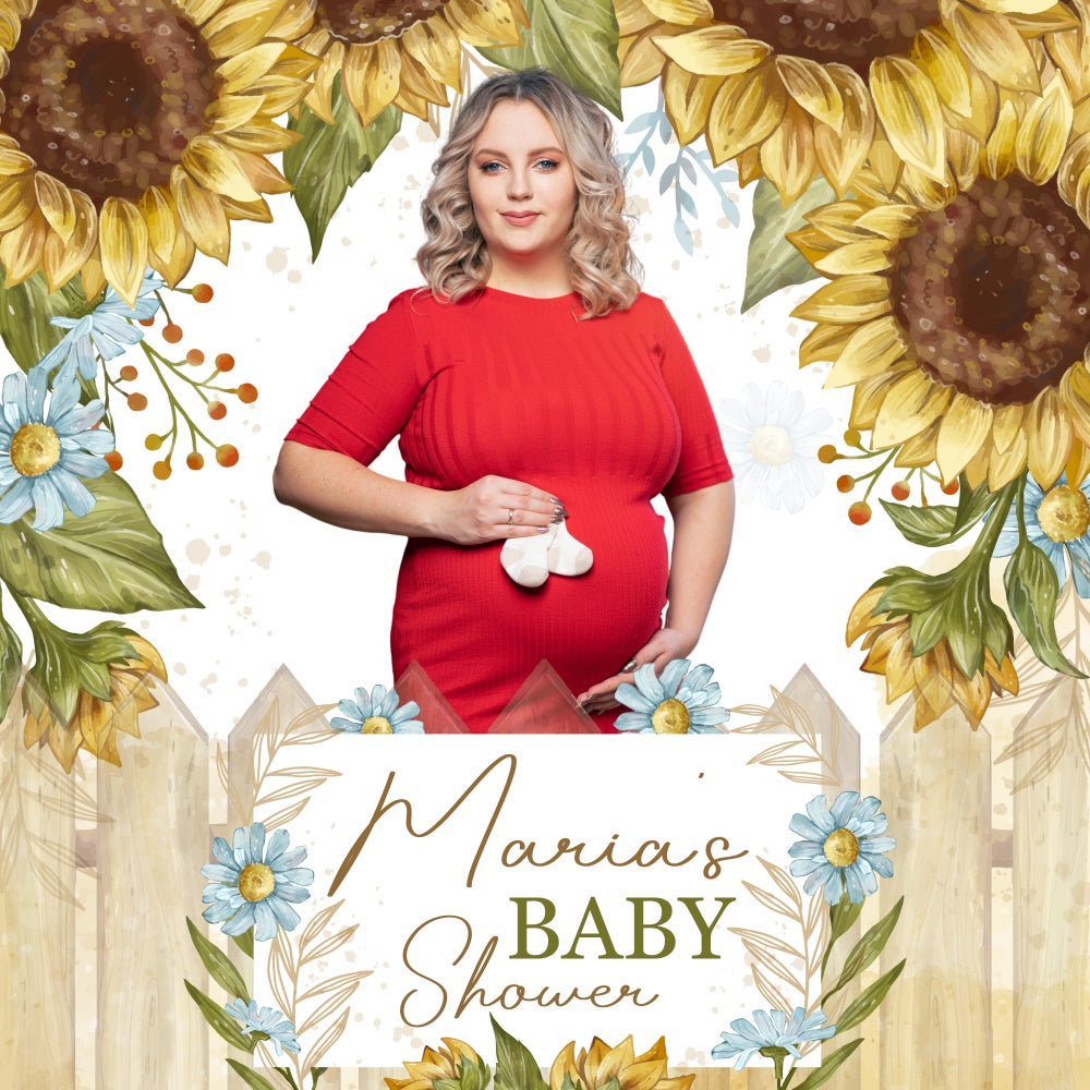 Baby Shower Backdrop Ideas Rustic Sunflower Custom Backdrop BRP6-233