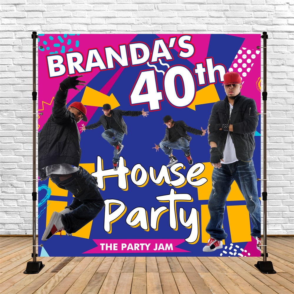 40th Birthday Backdrop Urban Vibes Bash Customized Backdrop BRP6-55