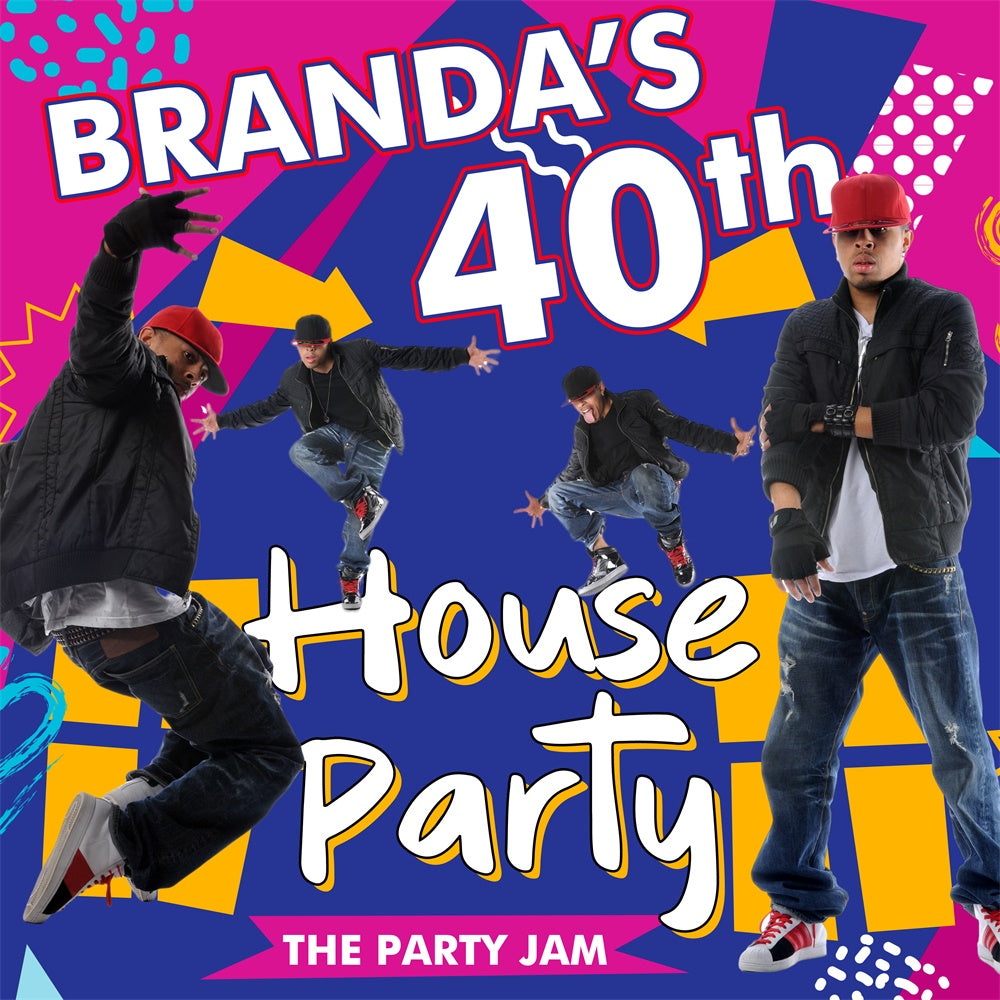 40th Birthday Backdrop Urban Vibes Bash Customized Backdrop BRP6-55