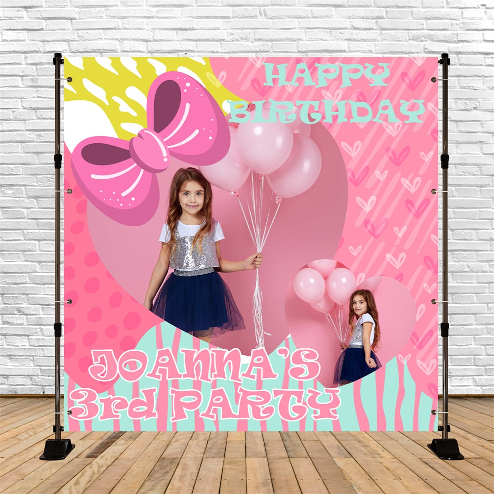Backdrop For Birthday Party Dreamy Pink 3rd Birthday Backdrop BRP6-62