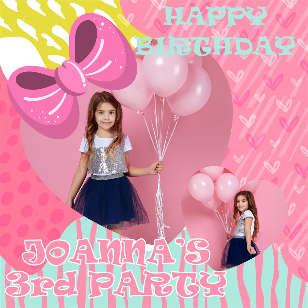 Backdrop For Birthday Party Dreamy Pink 3rd Birthday Backdrop BRP6-62