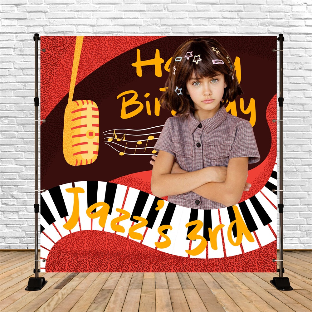 Birthday Backdrop Ideas Groovy Notes 3rd Personalized Backdrop BRP6-63