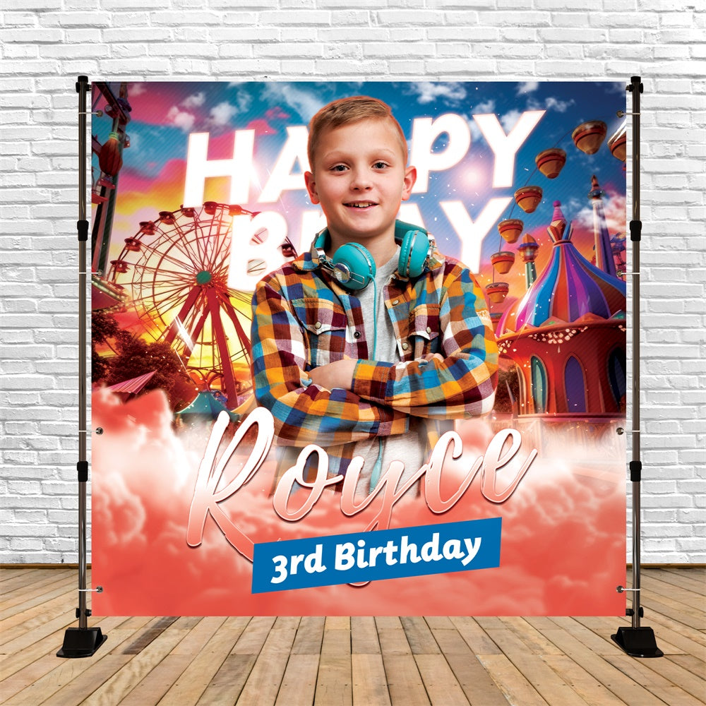 Birthday Backdrop Ramp Customized Birthday Backdrop Ferris Wheel Fantasy Backdrop BRP6-66